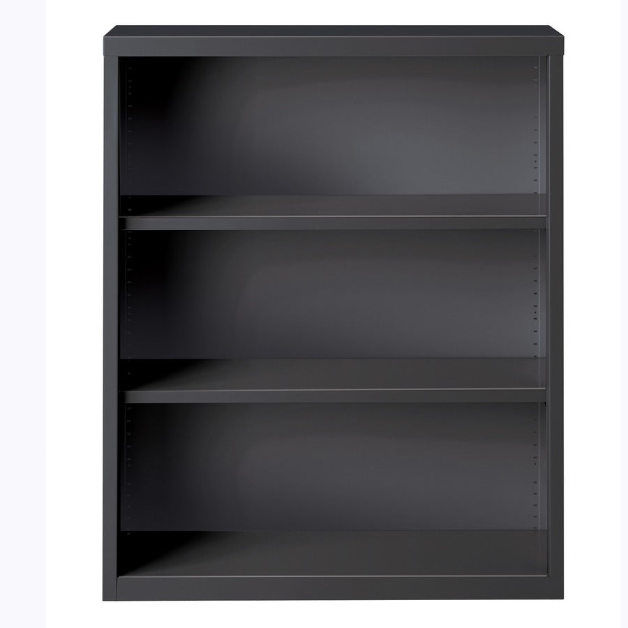 Lorell Fortress Series Bookcase - 34.5" x 13"42" - 3 Shelve(s) - Material: Steel - Finish: Charcoal, Powder Coated - Adjustable Shelf, Welded, Durable
