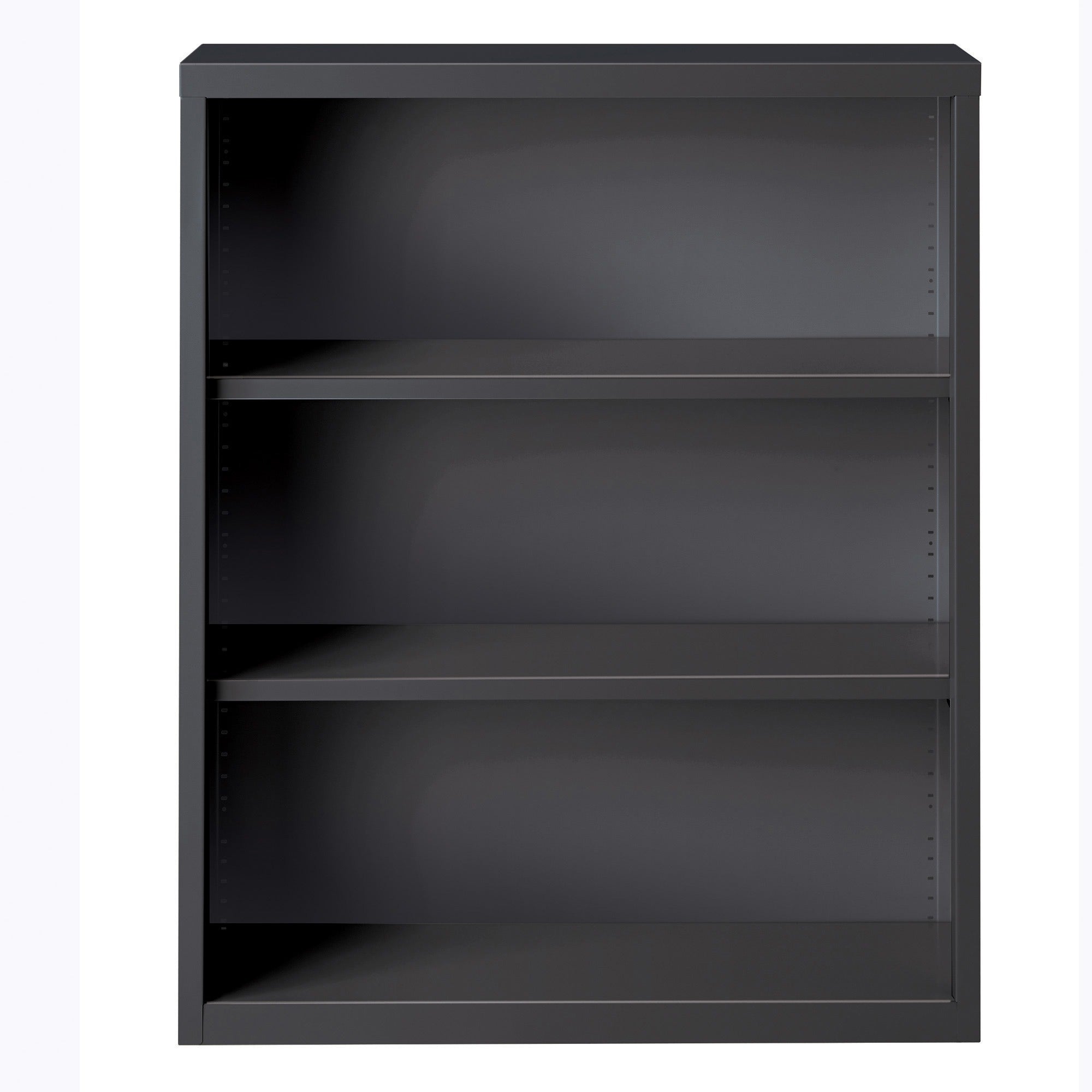 lorell-fortress-series-bookcase-345-x-1342-3-shelves-material-steel-finish-charcoal-powder-coated-adjustable-shelf-welded-durable_llr59692 - 2