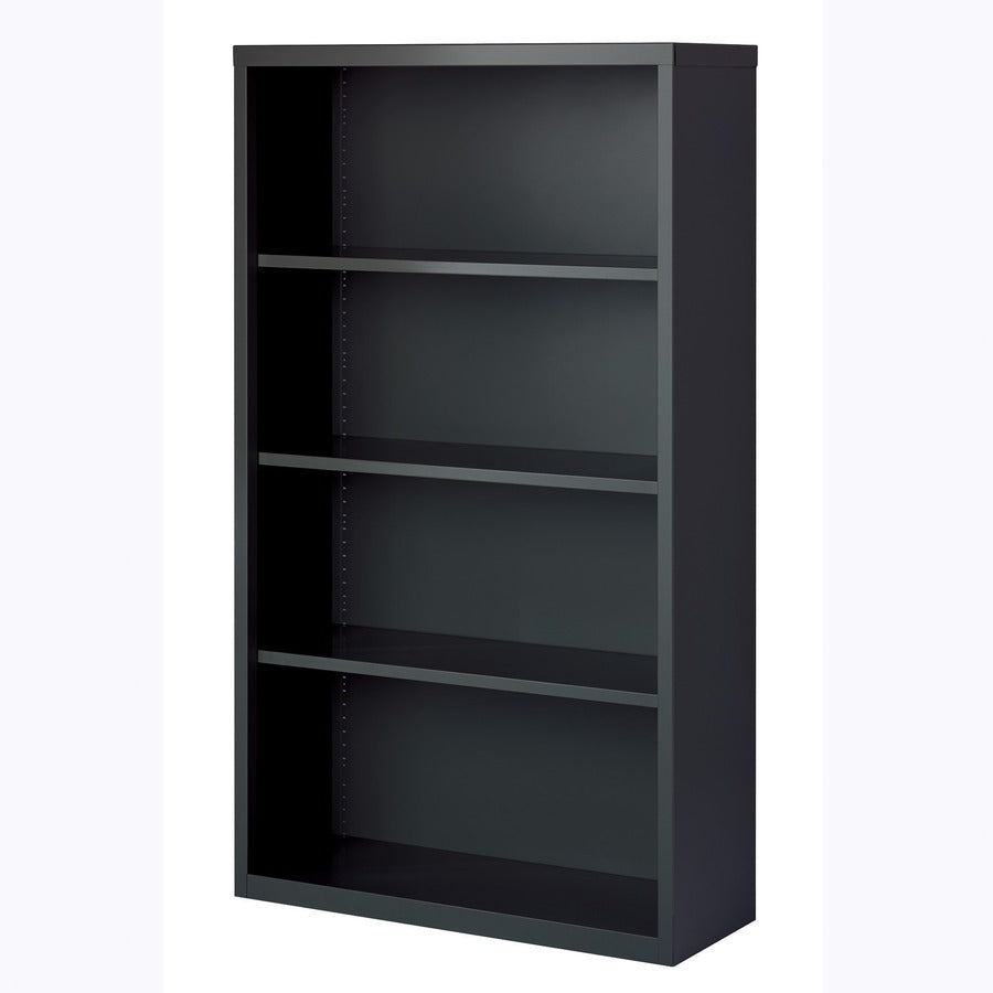 Lorell Fortress Series Bookcase - 34.5" x 13"60" - 4 Shelve(s) - Material: Steel - Finish: Charcoal, Powder Coated - Adjustable Shelf, Welded, Durable