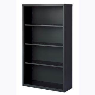 Lorell Fortress Series Bookcase - 34.5" x 13"60" - 4 Shelve(s) - Material: Steel - Finish: Charcoal, Powder Coated - Adjustable Shelf, Welded, Durable