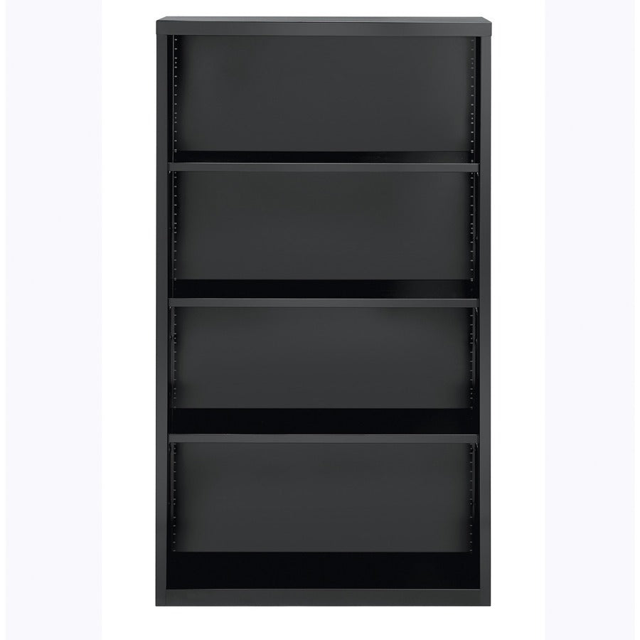 Lorell Fortress Series Bookcase - 34.5" x 13"60" - 4 Shelve(s) - Material: Steel - Finish: Charcoal, Powder Coated - Adjustable Shelf, Welded, Durable