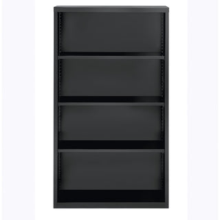 Lorell Fortress Series Bookcase - 34.5" x 13"60" - 4 Shelve(s) - Material: Steel - Finish: Charcoal, Powder Coated - Adjustable Shelf, Welded, Durable