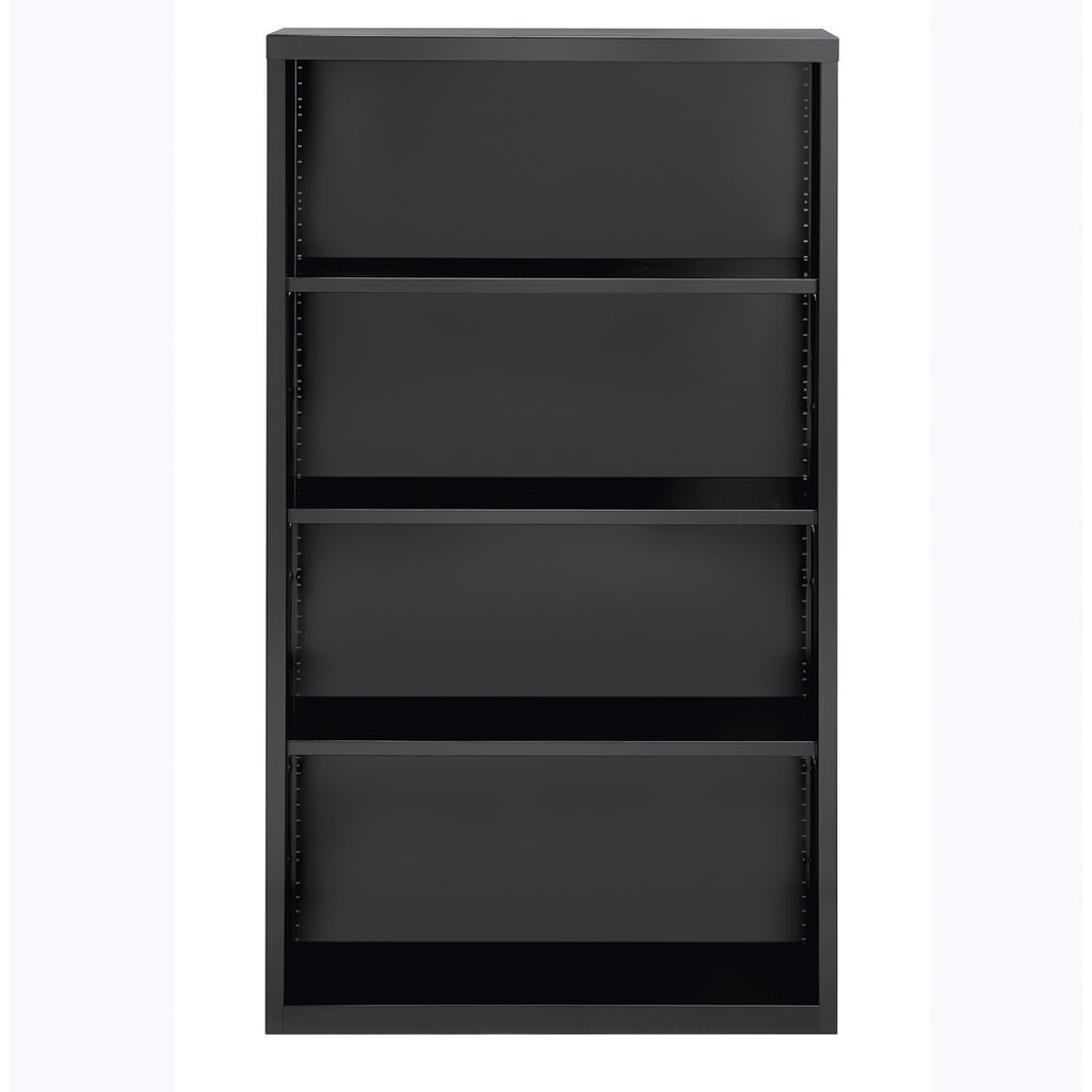 lorell-fortress-series-bookcase-345-x-1360-4-shelves-material-steel-finish-charcoal-powder-coated-adjustable-shelf-welded-durable_llr59693 - 2