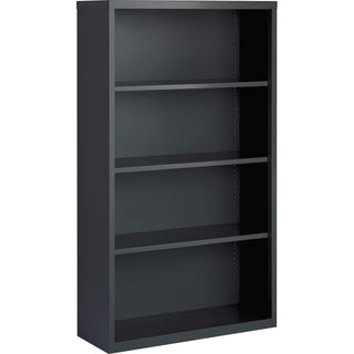 Lorell Fortress Series Bookcase - 34.5" x 13"60" - 4 Shelve(s) - Material: Steel - Finish: Charcoal, Powder Coated - Adjustable Shelf, Welded, Durable