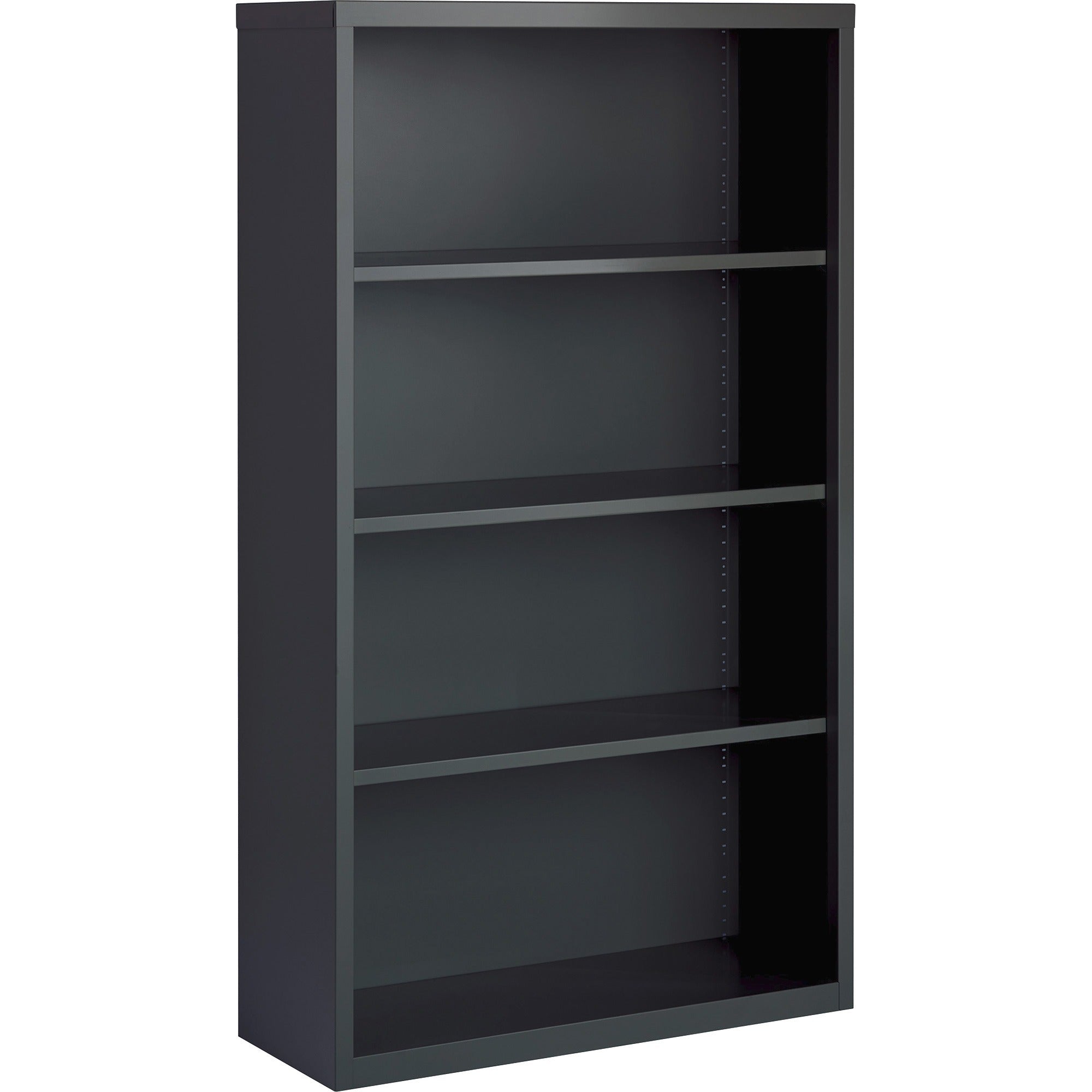 lorell-fortress-series-bookcase-345-x-1360-4-shelves-material-steel-finish-charcoal-powder-coated-adjustable-shelf-welded-durable_llr59693 - 1