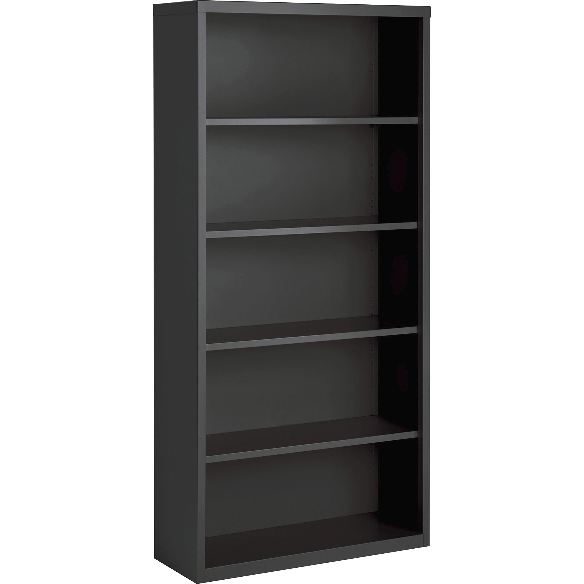 Lorell Fortress Series Bookcase - 34.5" x 13"72" - 5 Shelve(s) - Material: Steel - Finish: Charcoal, Powder Coated - Adjustable Shelf, Welded, Durable - 1