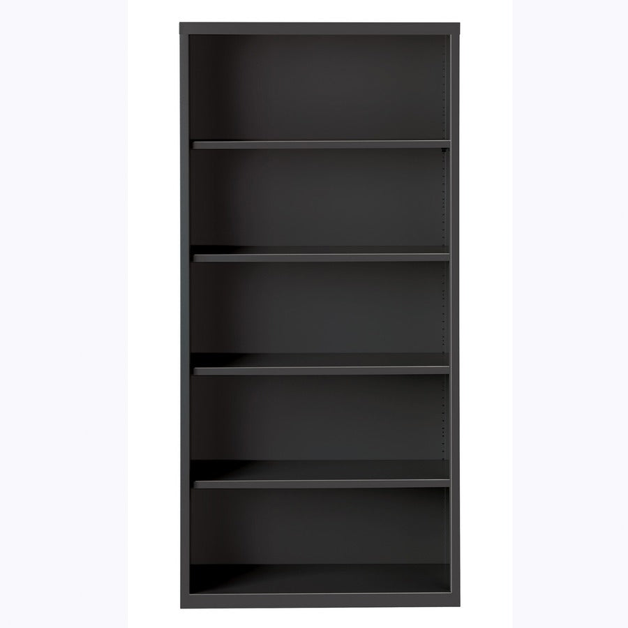 Lorell Fortress Series Bookcase - 34.5" x 13"72" - 5 Shelve(s) - Material: Steel - Finish: Charcoal, Powder Coated - Adjustable Shelf, Welded, Durable