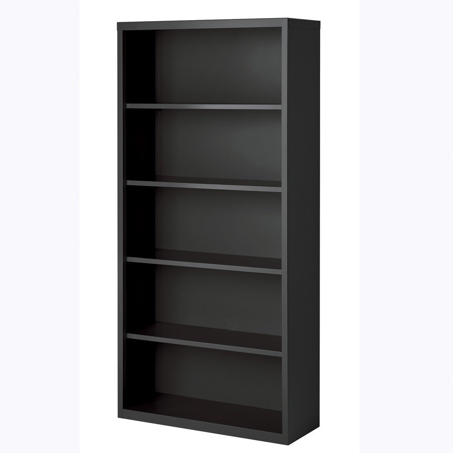 Lorell Fortress Series Bookcase - 34.5" x 13"72" - 5 Shelve(s) - Material: Steel - Finish: Charcoal, Powder Coated - Adjustable Shelf, Welded, Durable