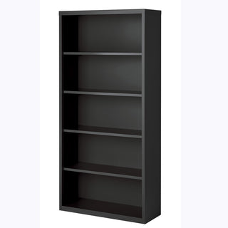 Lorell Fortress Series Bookcase - 34.5" x 13"72" - 5 Shelve(s) - Material: Steel - Finish: Charcoal, Powder Coated - Adjustable Shelf, Welded, Durable