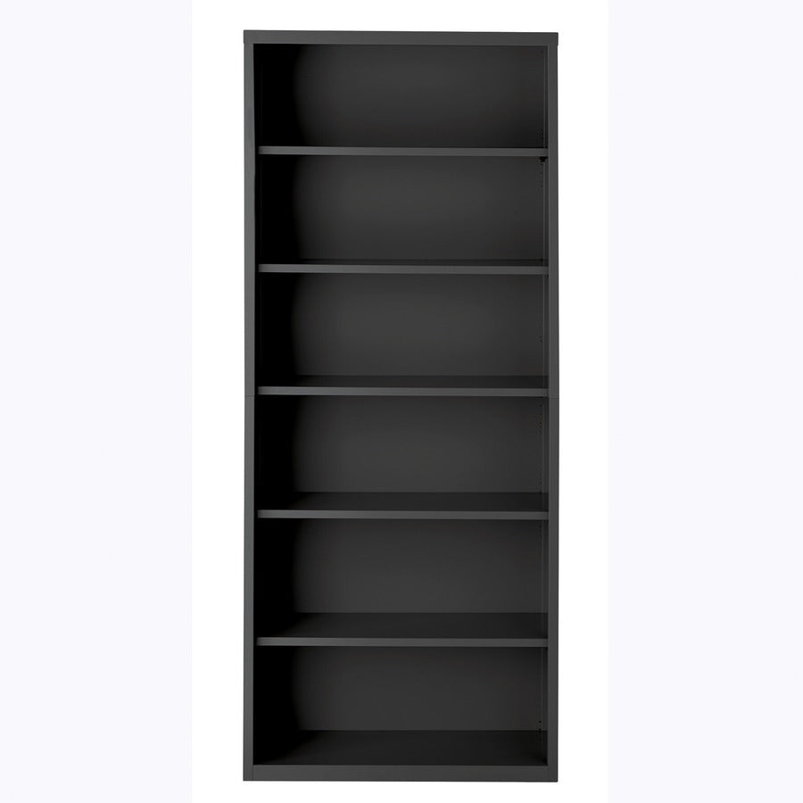 Lorell Fortress Series Bookcase - 34.5" x 13"82" - 6 Shelve(s) - Material: Steel - Finish: Charcoal, Powder Coated - Adjustable Shelf, Welded, Durable