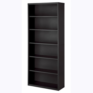 Lorell Fortress Series Bookcase - 34.5" x 13"82" - 6 Shelve(s) - Material: Steel - Finish: Charcoal, Powder Coated - Adjustable Shelf, Welded, Durable