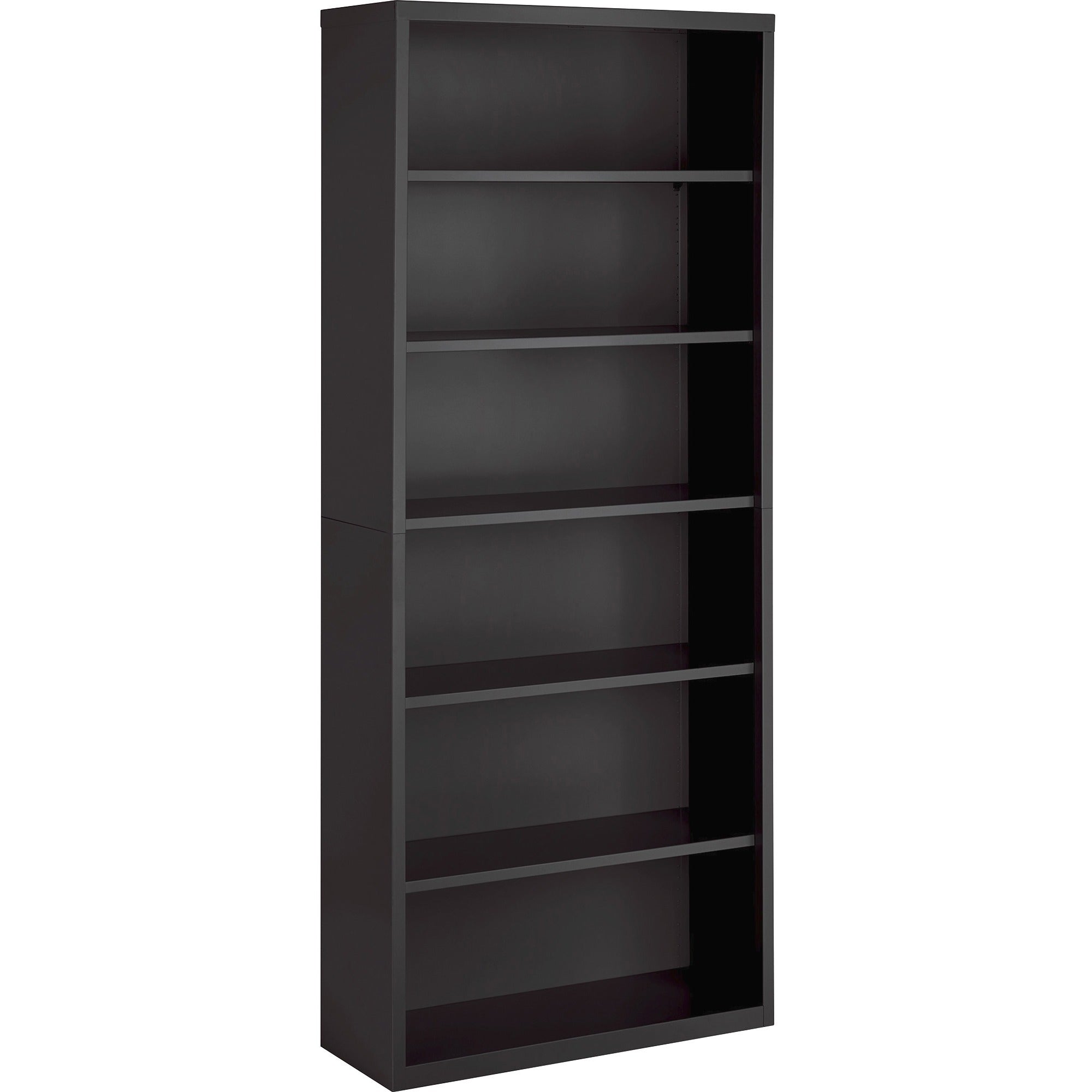 lorell-fortress-series-bookcase-345-x-1382-6-shelves-material-steel-finish-charcoal-powder-coated-adjustable-shelf-welded-durable_llr59695 - 1