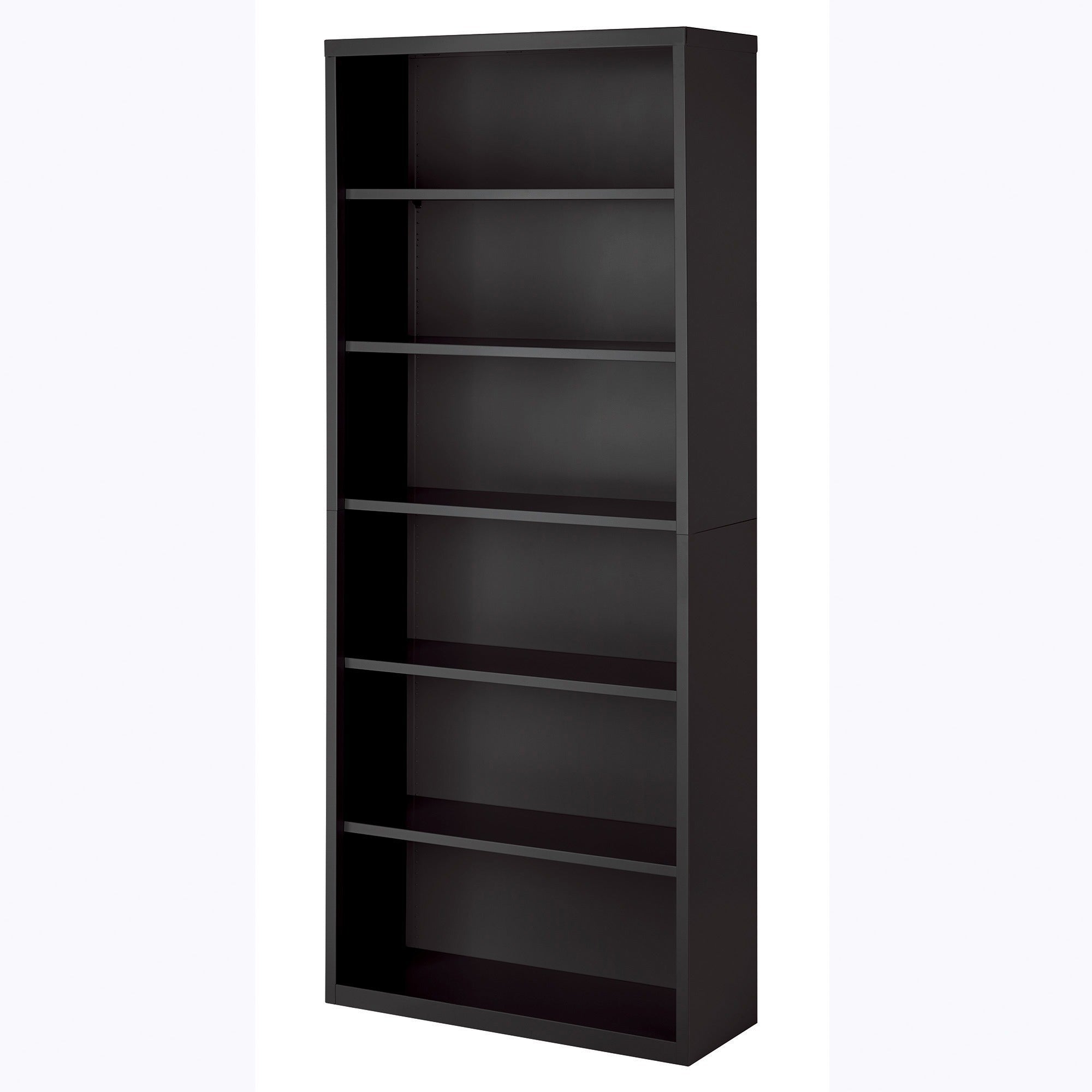 lorell-fortress-series-bookcase-345-x-1382-6-shelves-material-steel-finish-charcoal-powder-coated-adjustable-shelf-welded-durable_llr59695 - 3