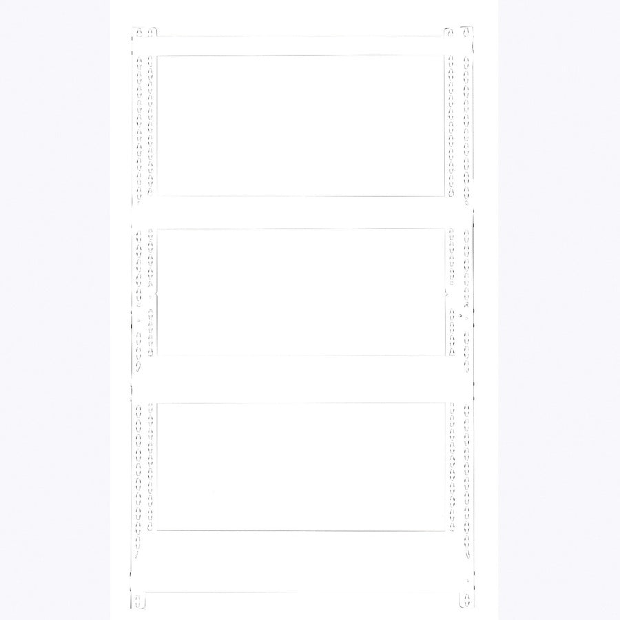 Lorell Iron Horse 2300 lb Capacity Riveted Shelving - 4 Shelf(ves) - 60" Height x 36" Width x 18" Depth - 30% Recycled - Black - Steel, Particleboard - 1 Each