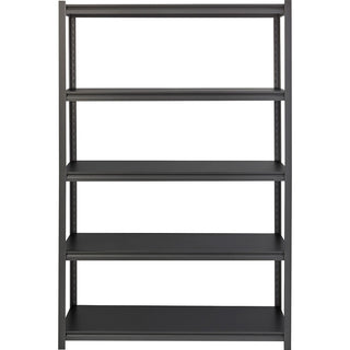 Lorell Iron Horse 3200 lb Capacity Riveted Shelving - 5 Shelf(ves) - 72" Height x 48" Width x 24" Depth - 30% Recycled - Black - Steel, Laminate - 1 Each