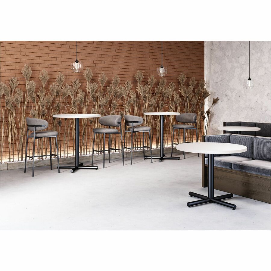 lorell-hospitality-cafe-height-table-x-leg-base-metallic-silver-x-shaped-base-30-height-x-36-width-x-36-depth-assembly-required-1-each_llr61629 - 4