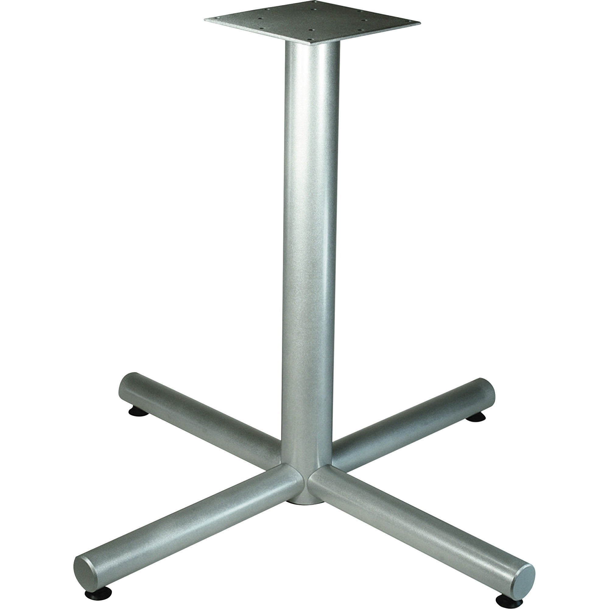 lorell-hospitality-cafe-height-table-x-leg-base-metallic-silver-x-shaped-base-30-height-x-36-width-x-36-depth-assembly-required-1-each_llr61629 - 1