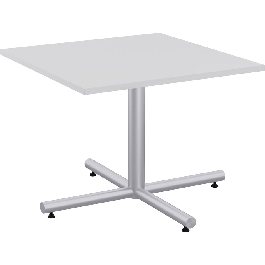 lorell-hospitality-cafe-height-table-x-leg-base-metallic-silver-x-shaped-base-30-height-x-36-width-x-36-depth-assembly-required-1-each_llr61629 - 2