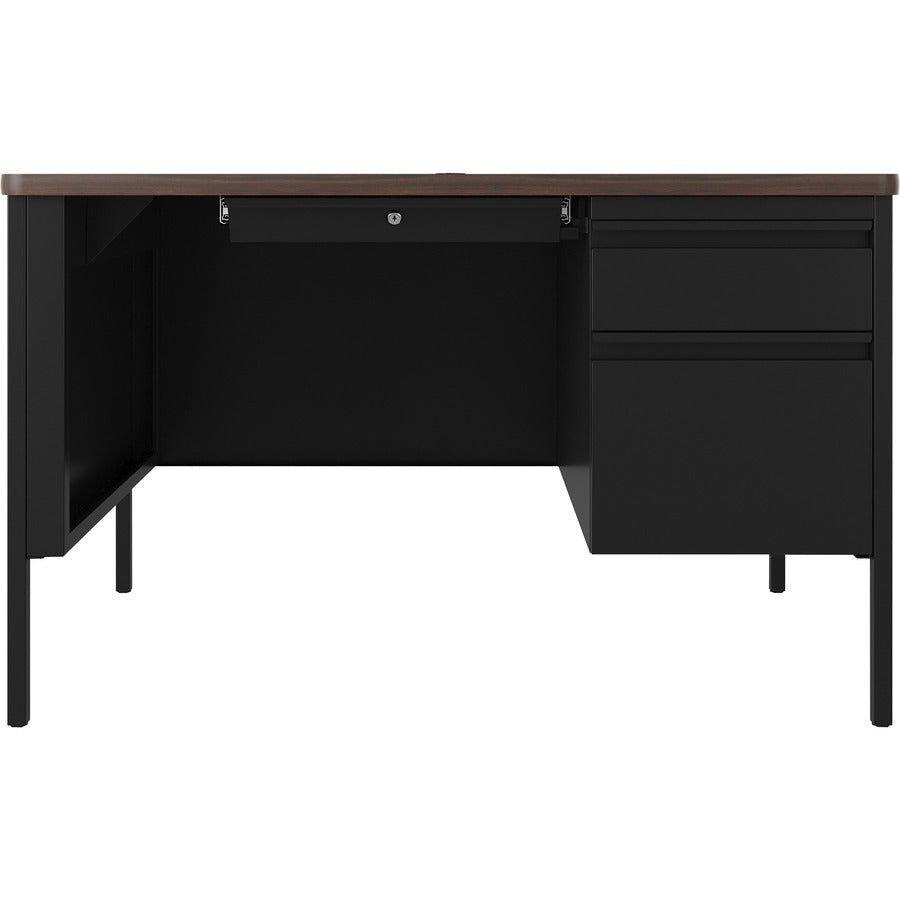 Lorell Fortress Series 48" Right-Pedestal Teachers Desk - 48" x 30"29.5" - Box, File Drawer(s) - Single Pedestal on Right Side - T-mold Edge