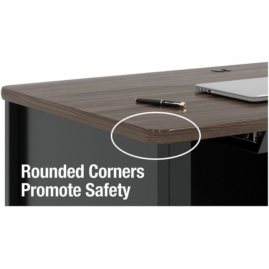 Lorell Fortress Series 48" Right-Pedestal Teachers Desk - 48" x 30"29.5" - Box, File Drawer(s) - Single Pedestal on Right Side - T-mold Edge