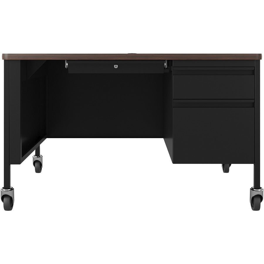 Lorell Fortress Series 48" Mobile Right-Pedestal Teachers Desk - 48" x 30"29.5" - Box, File Drawer(s) - Single Pedestal on Right Side - T-mold Edge