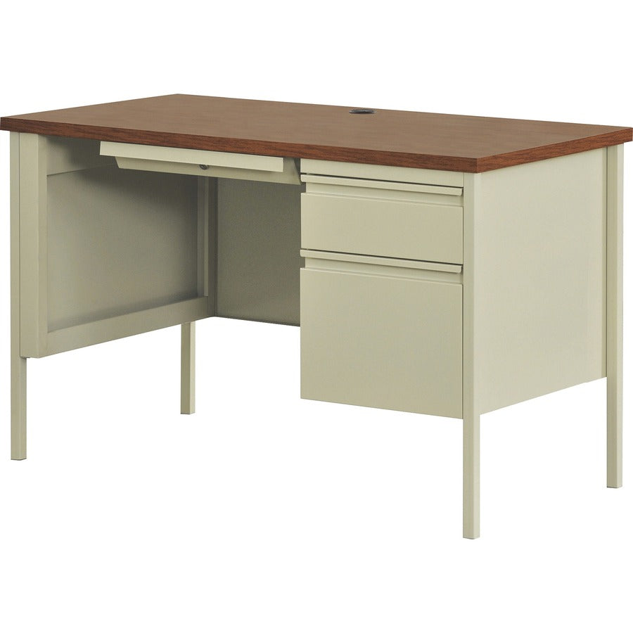 Lorell Fortress Series 45-1/2" Right Single-Pedestal Desk - 45.5" x 24"29.5" , 1.1" Table Top - Box, File Drawer(s) - Single Pedestal on Right Side - Square Edge