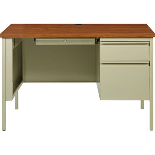 Lorell Fortress Series 45-1/2" Right Single-Pedestal Desk - 45.5" x 24"29.5" , 1.1" Table Top - Box, File Drawer(s) - Single Pedestal on Right Side - Square Edge