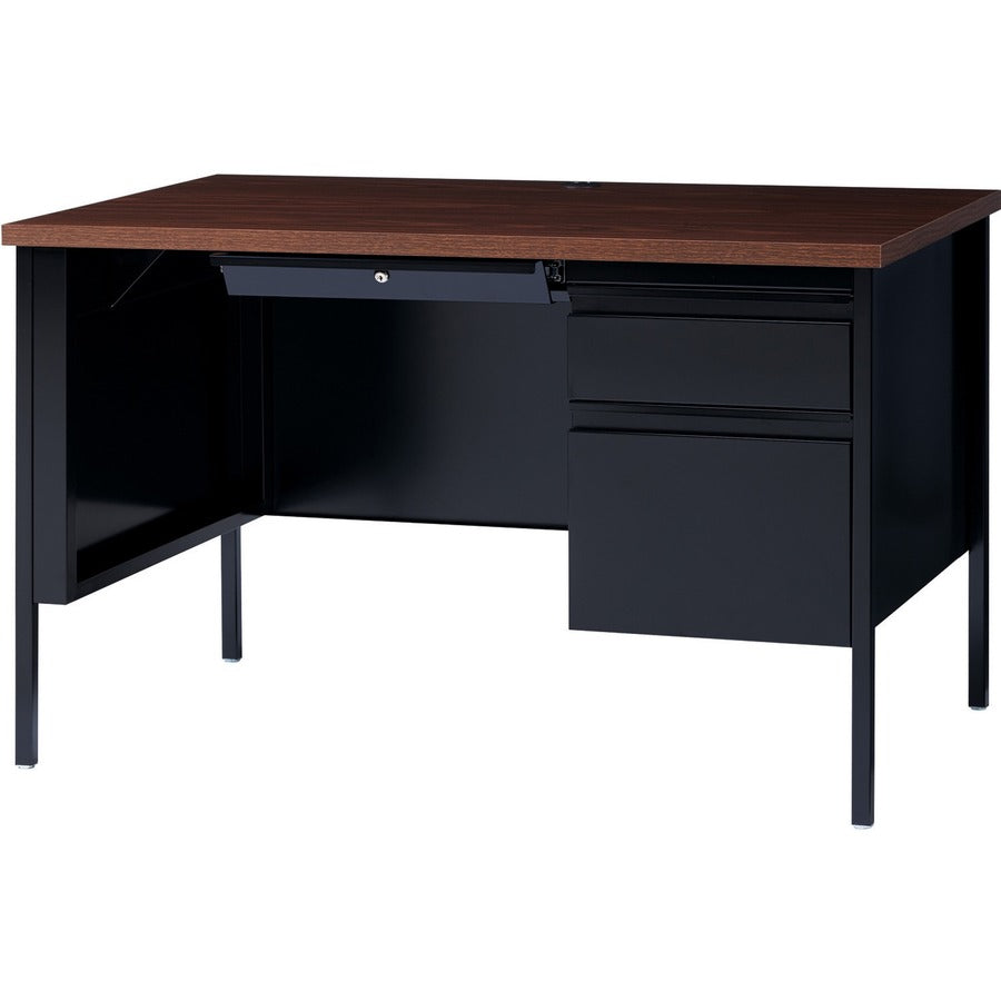 Lorell Fortress Series 45-1/2" Right Single-Pedestal Desk - 45.5" x 24"29.5" , 1.1" Top - Box, File Drawer(s) - Single Pedestal on Right Side - Square Edge