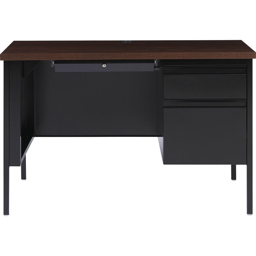 Lorell Fortress Series 45-1/2" Right Single-Pedestal Desk - 45.5" x 24"29.5" , 1.1" Top - Box, File Drawer(s) - Single Pedestal on Right Side - Square Edge