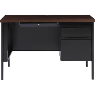 Lorell Fortress Series 45-1/2" Right Single-Pedestal Desk - 45.5" x 24"29.5" , 1.1" Top - Box, File Drawer(s) - Single Pedestal on Right Side - Square Edge