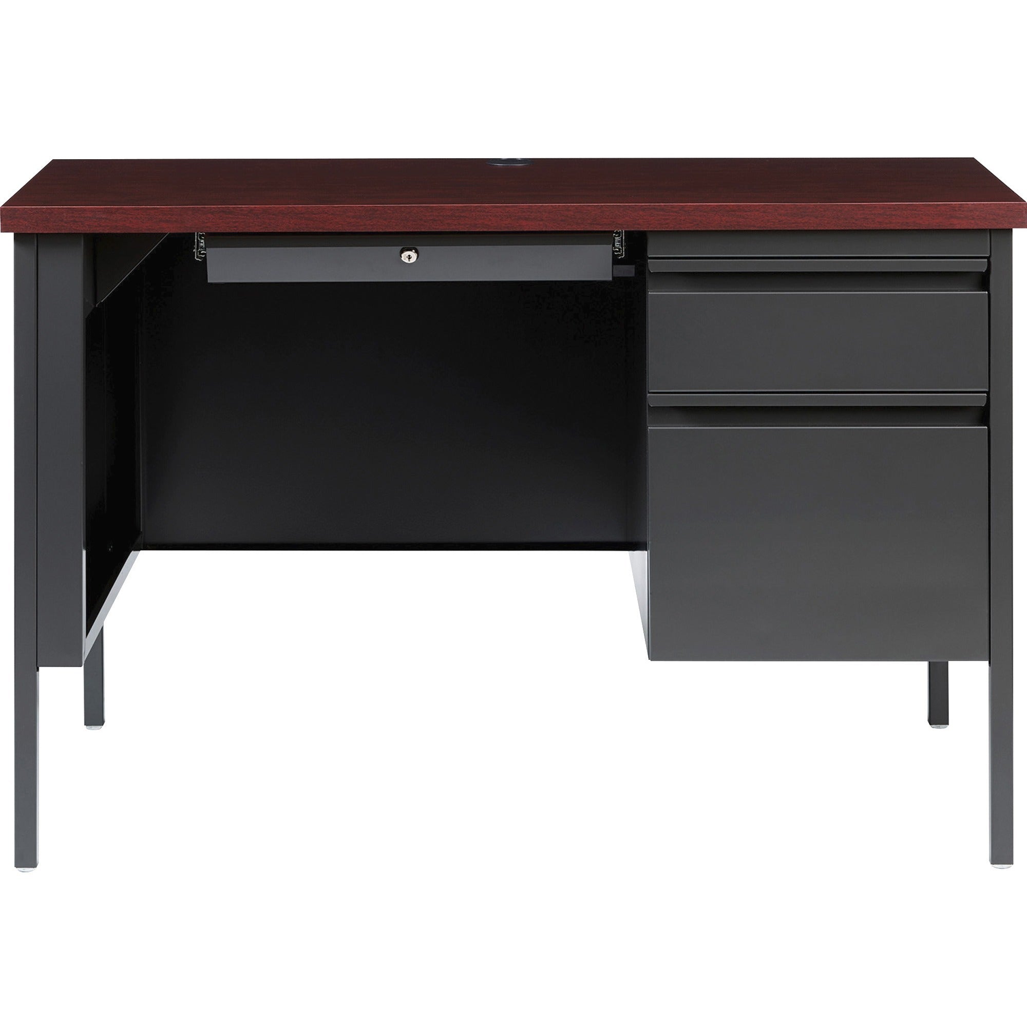 lorell-fortress-series-45-1-2-right-single-pedestal-desk-455-x-24295--11-top-box-file-drawers-single-pedestal-on-right-side-square-edge_llr66949 - 2