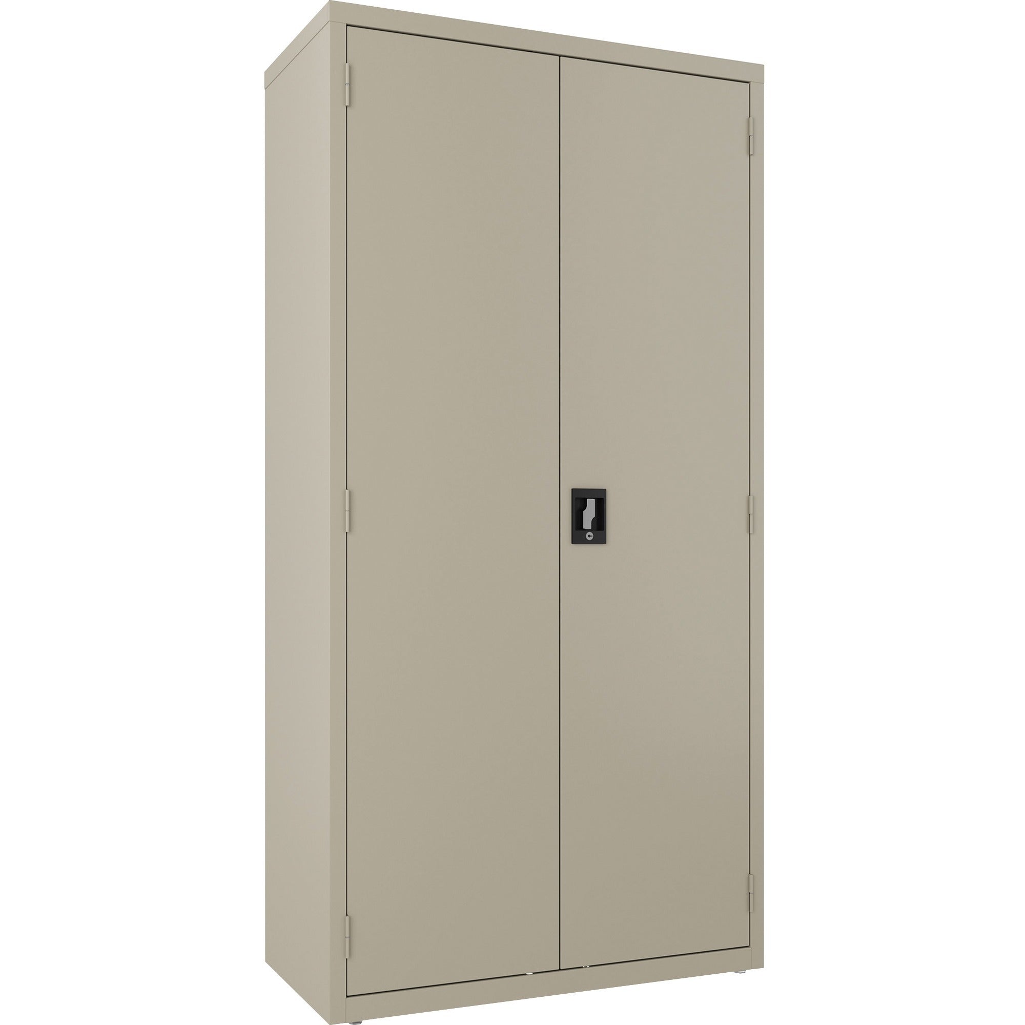 lorell-fortress-series-wardrobe-cabinet-18-x-36-x-72-2-x-doors-locking-door-putty-steel-recycled_llr66965 - 1