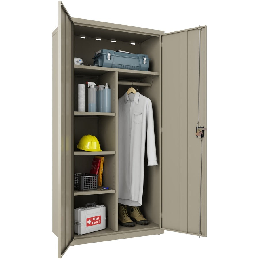 lorell-fortress-series-wardrobe-cabinet-18-x-36-x-72-2-x-doors-locking-door-putty-steel-recycled_llr66965 - 3