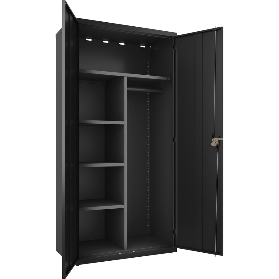 lorell-fortress-series-wardrobe-cabinet-18-x-36-x-72-2-x-doors-locking-door-black-steel-recycled_llr66966 - 3