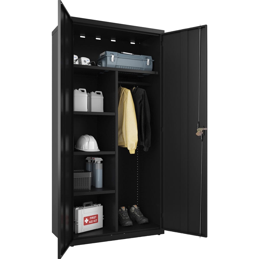 lorell-fortress-series-wardrobe-cabinet-18-x-36-x-72-2-x-doors-locking-door-black-steel-recycled_llr66966 - 2
