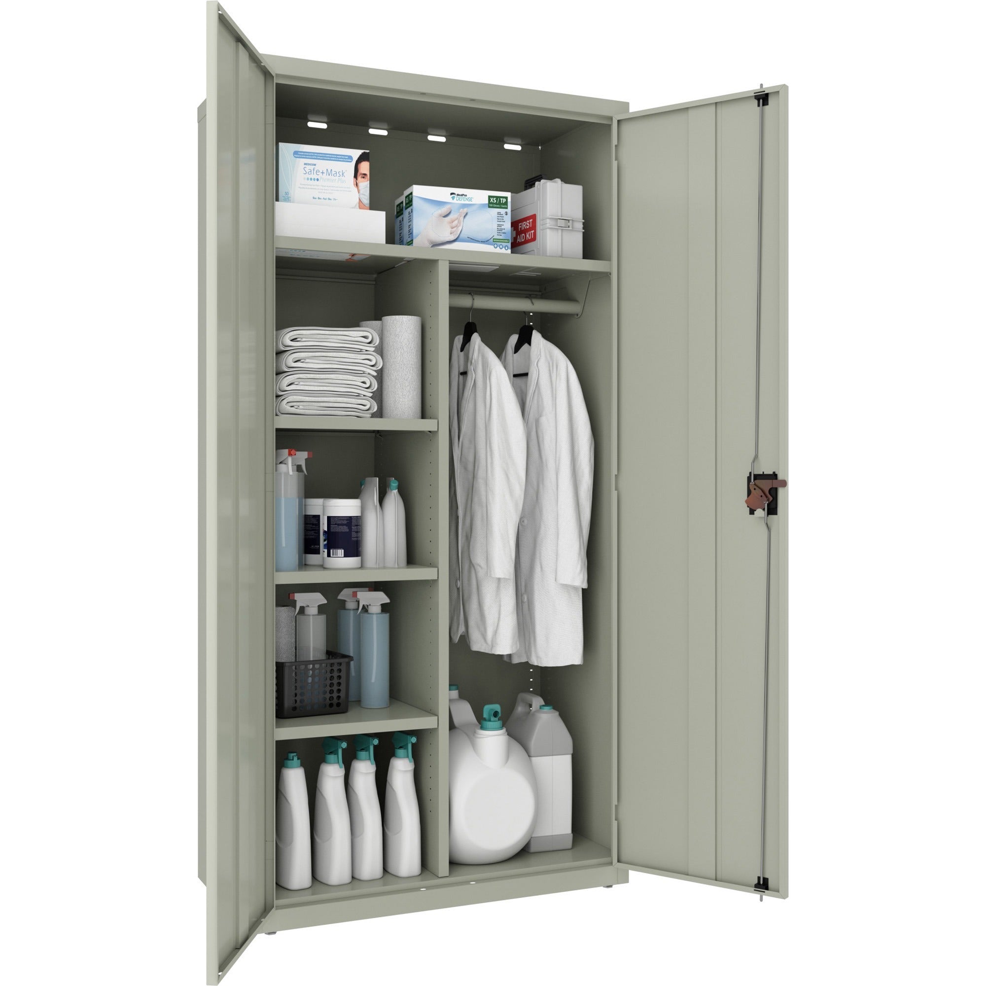 lorell-fortress-series-wardrobe-cabinet-18-x-36-x-72-2-x-doors-locking-door-gray-steel-recycled_llr66967 - 3