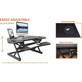 Lorell Corner Desk Riser - 40 lb Load Capacity - 18" Height x 45.5" Width - Desktop - Black