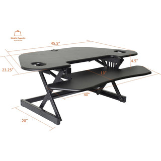 Lorell Corner Desk Riser - 40 lb Load Capacity - 18" Height x 45.5" Width - Desktop - Black