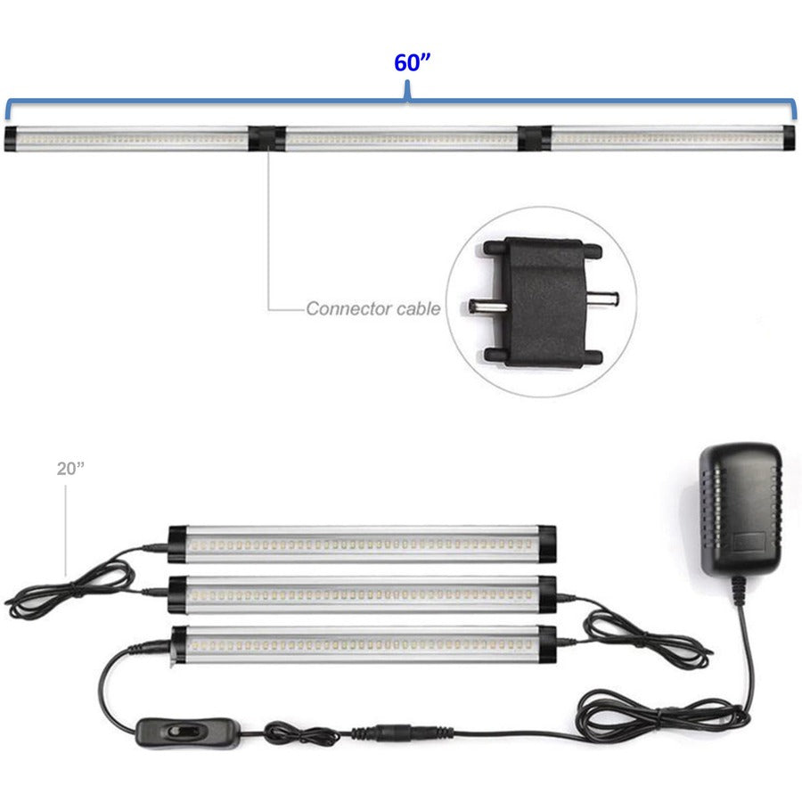 lorell-led-task-lighting-starter-kit-1-height-2-width-led-bulb-1350-lm-lumens-silver-black-for-furniture_llr82020 - 2