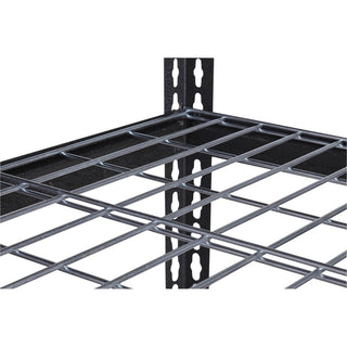 Lorell Wire Deck Shelving - 4 Shelf(ves) - 60" Height x 36" Width x 18" Depth - 30% Recycled - Black - Steel - 1 Each