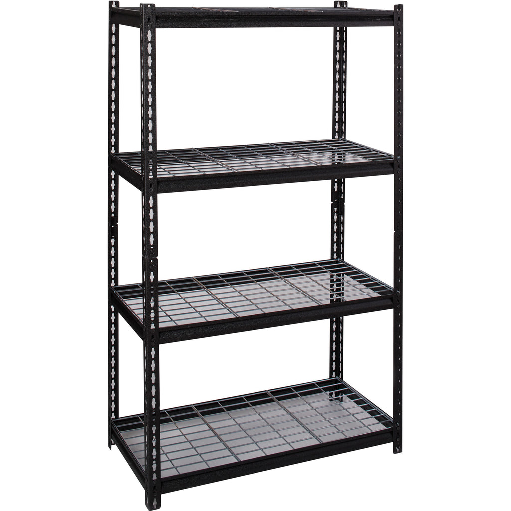 lorell-wire-deck-shelving-4-shelfves-60-height-x-36-width-x-18-depth-30%-recycled-black-steel-1-each_llr99928 - 4