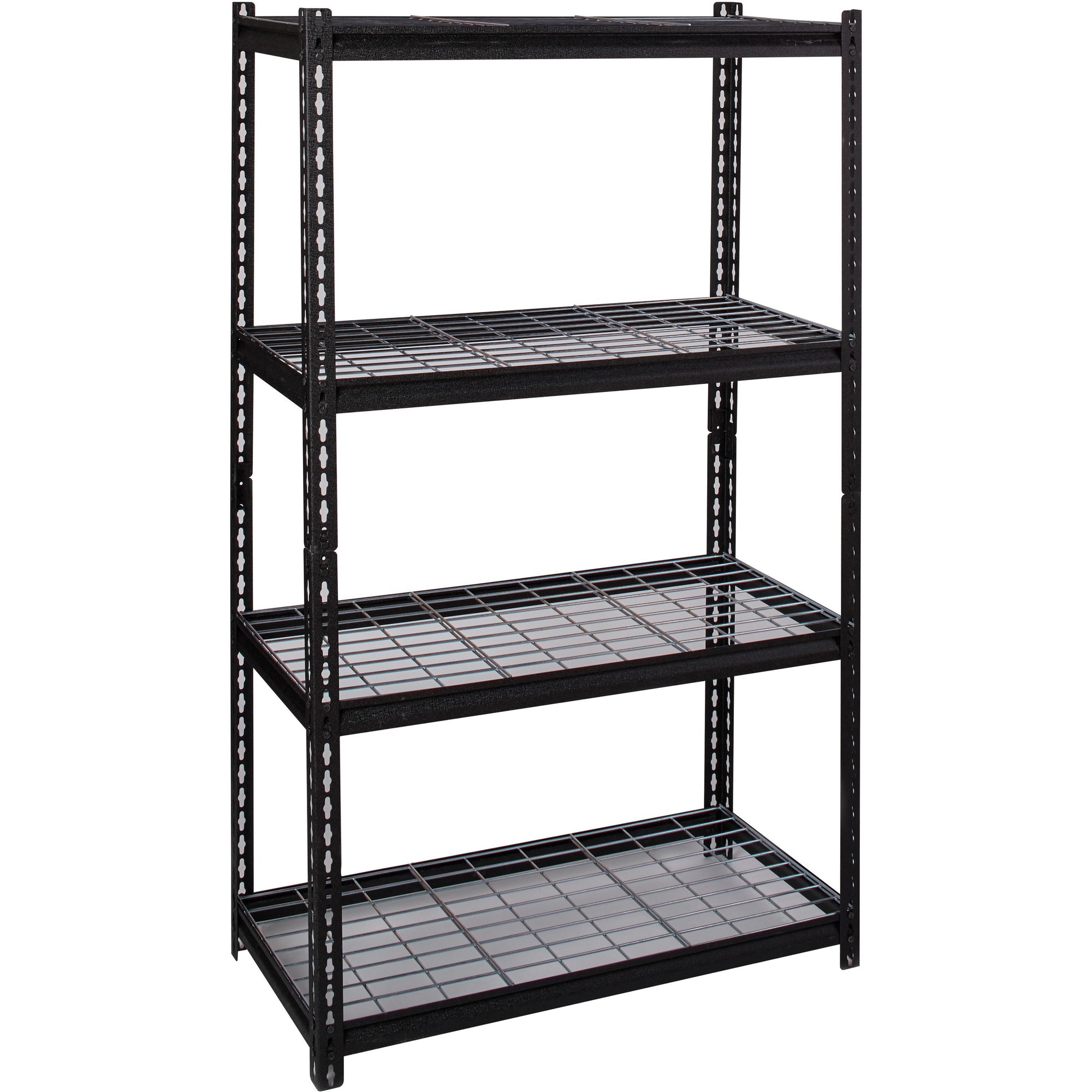 lorell-wire-deck-shelving-4-shelfves-60-height-x-36-width-x-18-depth-30%-recycled-black-steel-1-each_llr99928 - 4