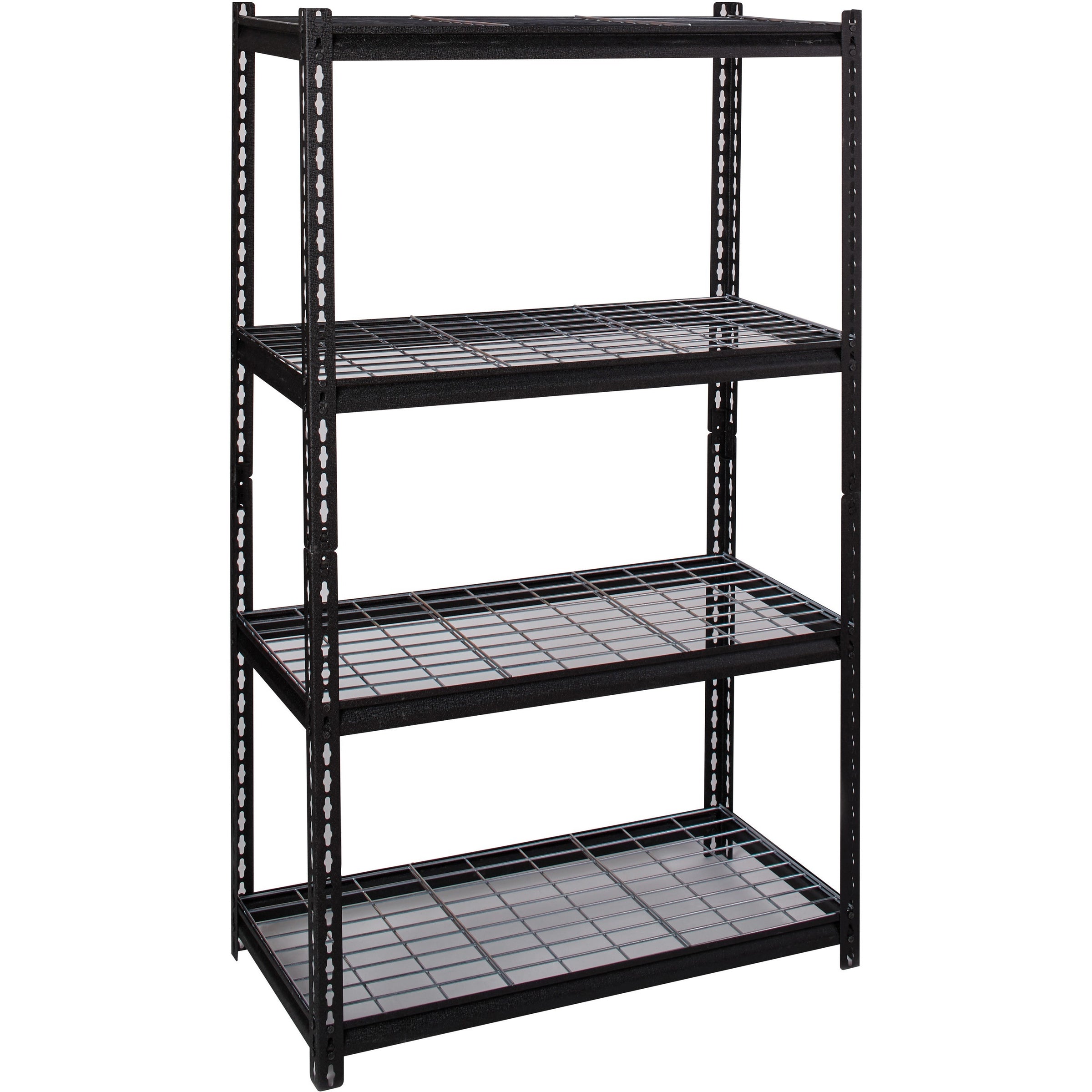 lorell-wire-deck-shelving-4-shelfves-60-height-x-36-width-x-18-depth-30%-recycled-black-steel-1-each_llr99928 - 4