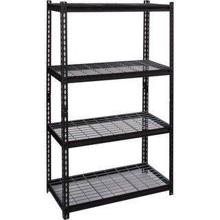 lorell-wire-deck-shelving-4-shelfves-60-height-x-36-width-x-18-depth-30%-recycled-black-steel-1-each_llr99928 - 4