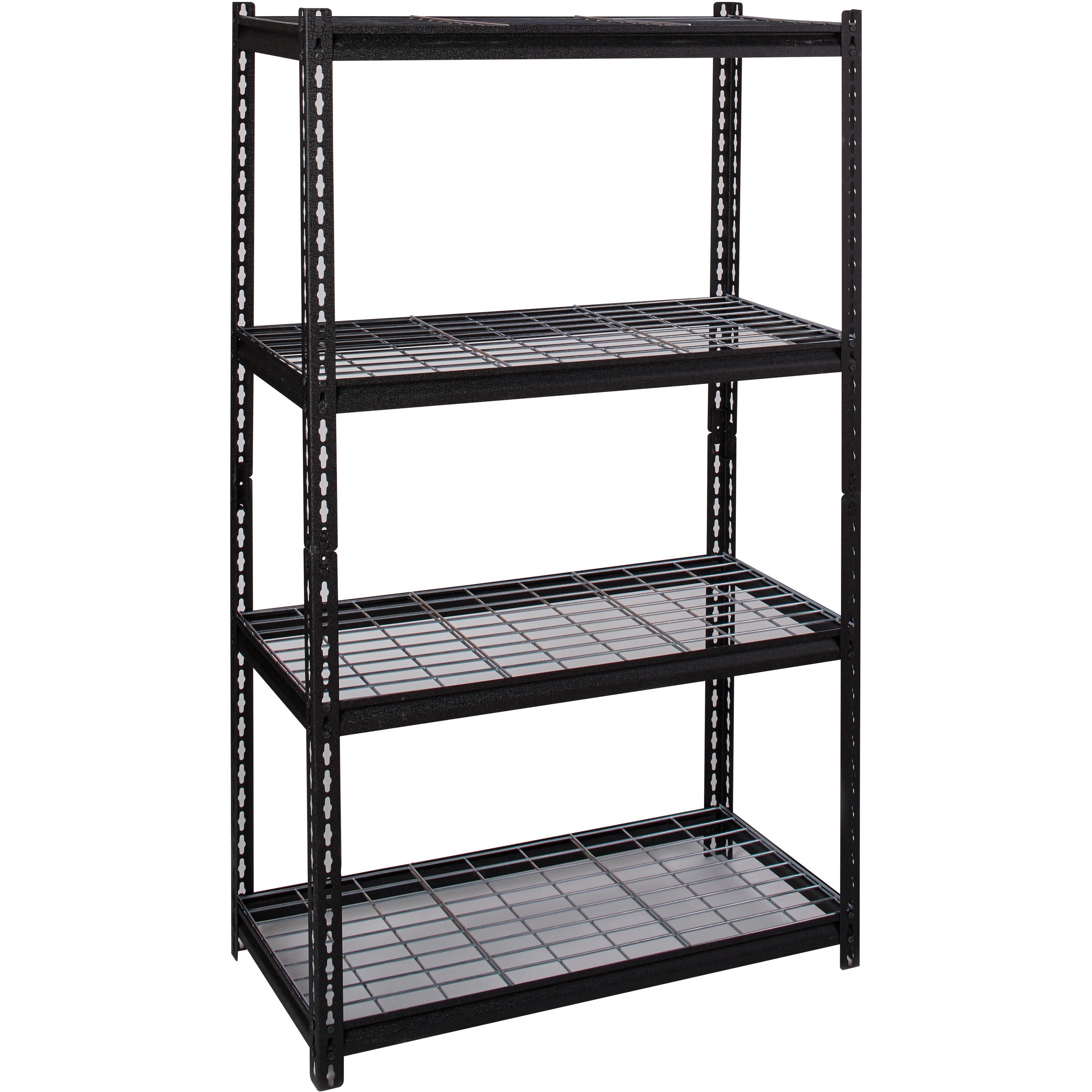 lorell-wire-deck-shelving-4-shelfves-60-height-x-36-width-x-18-depth-30%-recycled-black-steel-1-each_llr99928 - 4