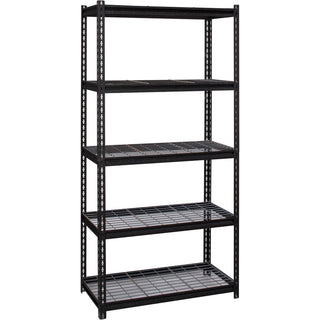 Lorell Wire Deck Shelving - 5 Shelf(ves) - 72" Height x 36" Width x 18" Depth - 28% Recycled - Black - Steel - 1 Each