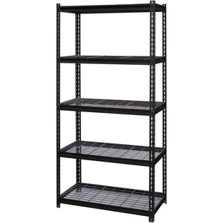 Lorell Wire Deck Shelving - 5 Shelf(ves) - 72" Height x 36" Width x 18" Depth - 28% Recycled - Black - Steel - 1 Each