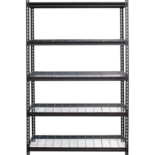 Lorell Wire Deck Shelving - 5 Shelf(ves) - 72" Height x 48" Width x 18" Depth - 28% Recycled - Black - Steel - 1 Each