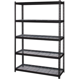 Lorell Wire Deck Shelving - 5 Shelf(ves) - 72" Height x 48" Width x 18" Depth - 28% Recycled - Black - Steel - 1 Each