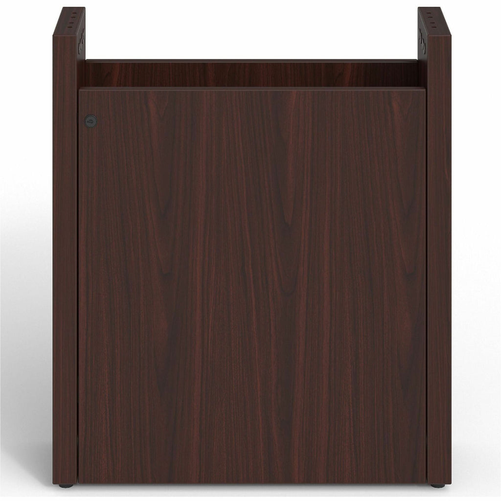 Lorell Prominence 2.0 Modular Table Base with Door - Mahogany Base - 28" Height x 24" Width x 8" Depth - Assembly Required - 1 Each